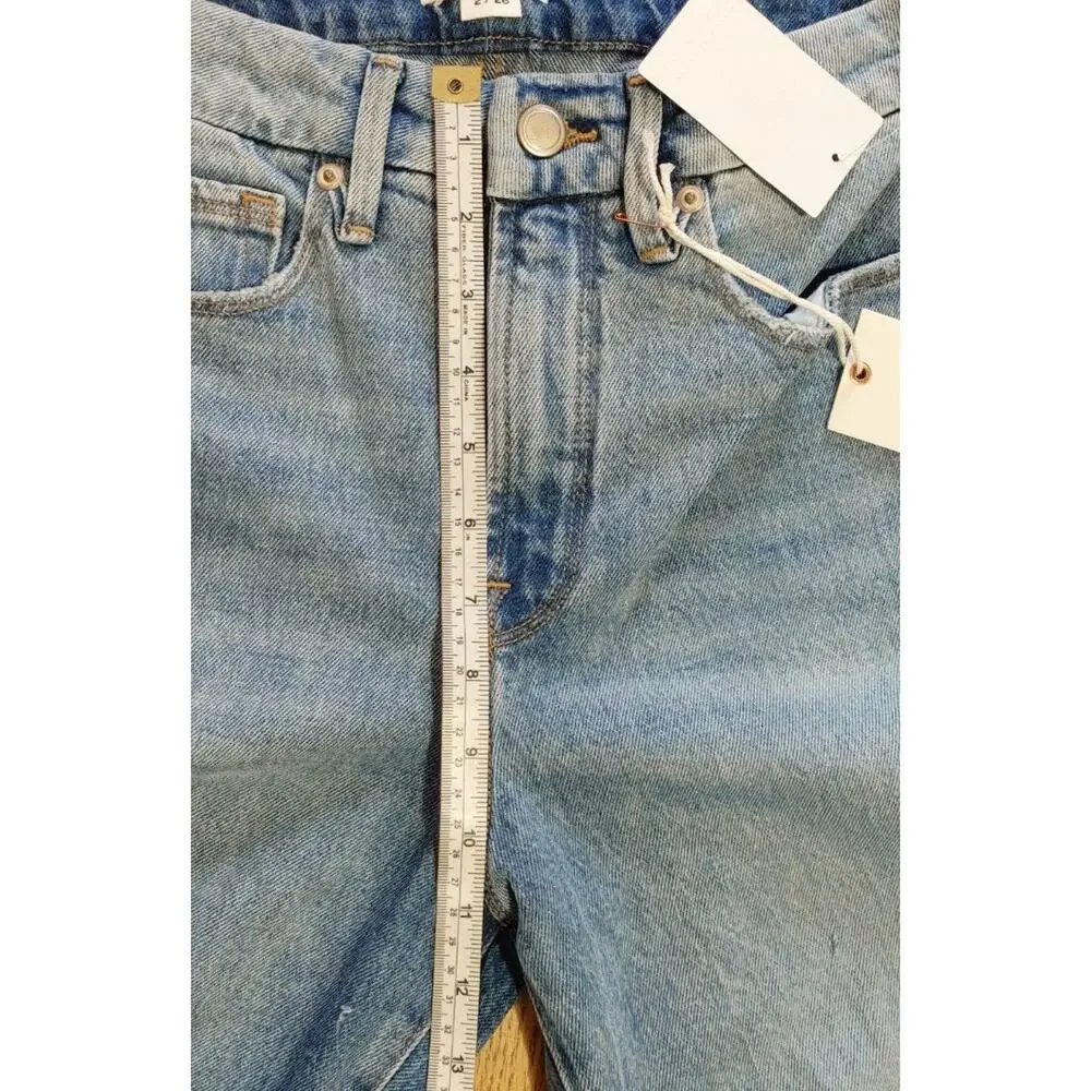 Good American Good Boy Destroyed High Waist Jeans Indigo085 Womens Size 2 NWT - Picture 9 of 10